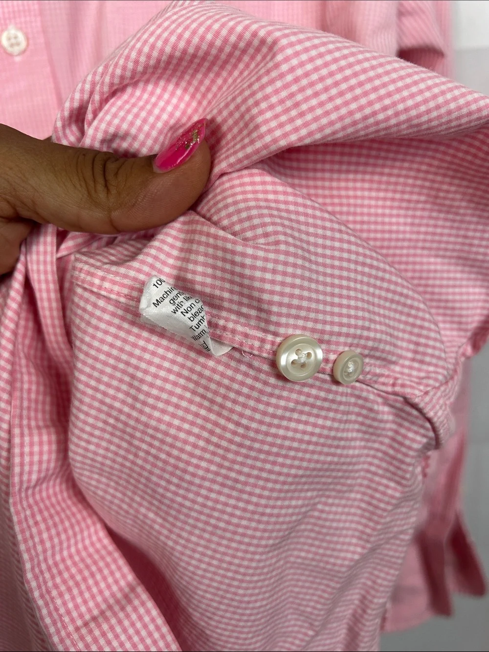 J. Crew Pink Micro-Check Long Sleeve Dress Shirt